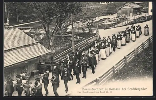 AK Ramsau bei Berchtesgaden, Bauernhochzeit, Festzug