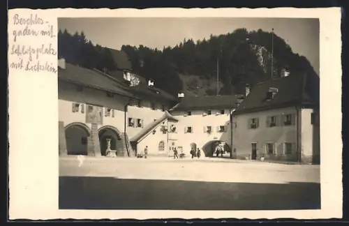 Foto-AK Berchtesgaden, Schlossplatz mit Lockstein