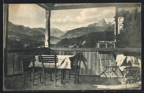 AK Berchtesgaden, Fernblick vom Café Grassl, Bes. Anton Bubestinger