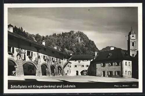 AK Berchtesgaden, Schlossplatz, Kriegerdenkmal, Lockstein