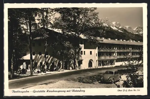 AK Berchtesgaden, Gasthaus Hirschensprung, Inh. R. Brandl, Untersberg