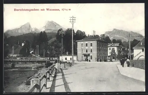 AK Berchtesgaden, Watzmann, Strassenansicht