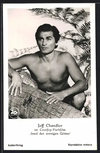 AK Schauspieler Jeff Chandler in seinem Film Insel der zornigen Götter