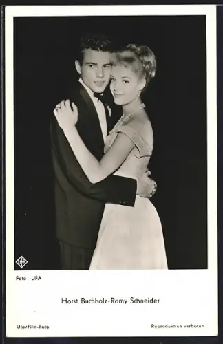 AK Portrait der Schauspieler Horst Buchholz und Romy Schneider