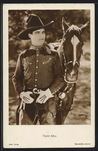 AK Schauspieler Tom Mix als Cowboy