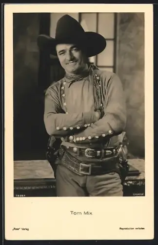 AK Schauspieler Tom Mix mit Cowboyhut