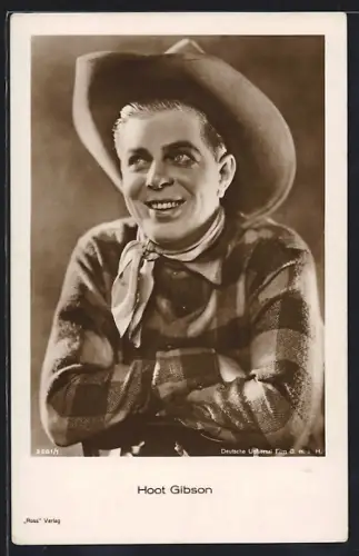 AK Schauspieler Hoot Gibson in kariertem Hemd