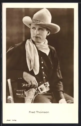 AK Schauspieler Fred Thomson als Cowboy porträtiert