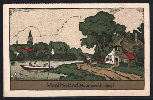 Künstler-AK Holland, Mooi Hoolland, naar een schilderij
