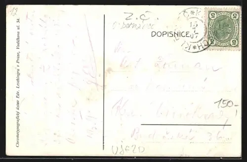 AK Ujezd, Nádvorí, Prucelí, Pomní Kozinuv na Hrádku