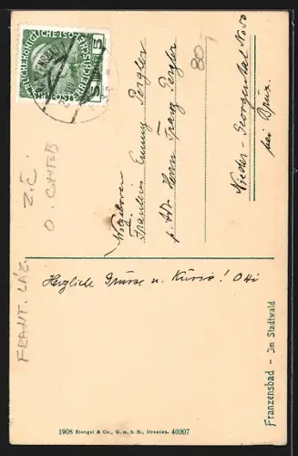 AK Franzensbad, Partie im Stadtwald