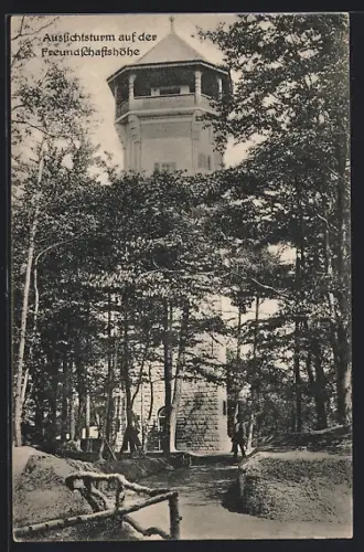 AK Karlsbad, Aussichtsturm auf der Freundschaftshöhe
