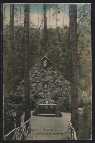 AK Karlsbad, Marienbild am Russelsitz