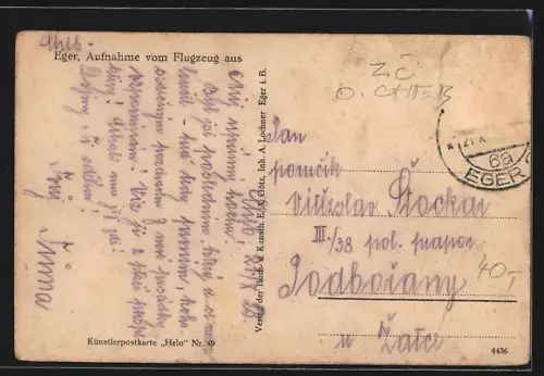 AK Eger, Ortsansicht vom Flugzeug aus