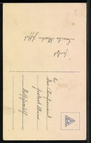 Foto-AK NPG Nr. 7602/1: Konfirmand mit Gesangsbuch vor Herrenhaus-Kulisse, Glückwunsch zur Konfirmation