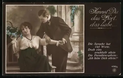 Foto-AK NPG NR 438 /5: Mann ergreift den Arm seiner Geliebten