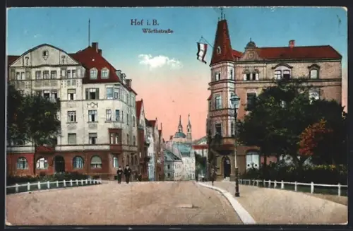 AK Hof / Saale, Blick in die Wörthstrasse