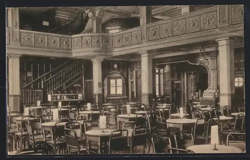 AK München, Cafe Stadt Wien, Innenansicht