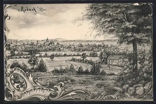 AK Rodach i. Thür., Historische Ansicht der Ortschaft