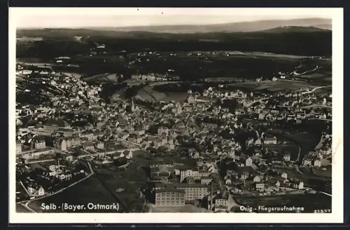 AK Selb, Fliegeraufnahme vom Industrie & Wohngebiet