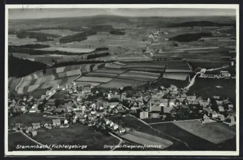 AK Stammbach /Fichtelgebirge, Ortsansicht, Fliegeraufnahme