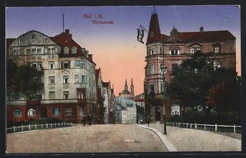 AK Hof / Saale, Blick in die Wörthstrasse
