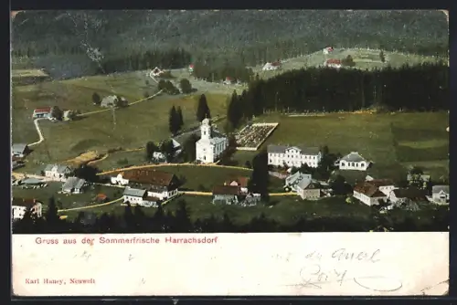 AK Harrachsdorf, Totalansicht aus der Vogelschau