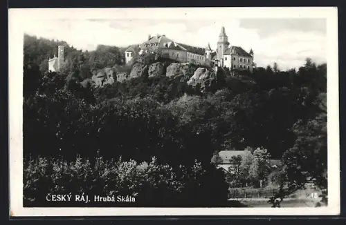 AK Hruba Skala /Cesky Raj, Ortsansicht mit Turmgebäude
