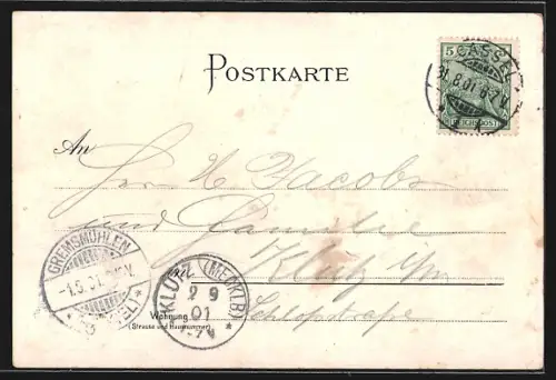 Lithographie Cassel, Schloss Lac, Herkules