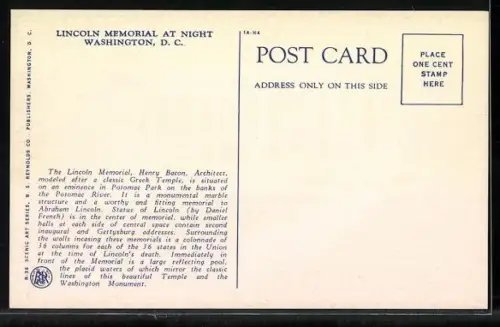 AK Washington D.C., Lincoln Memorial at night