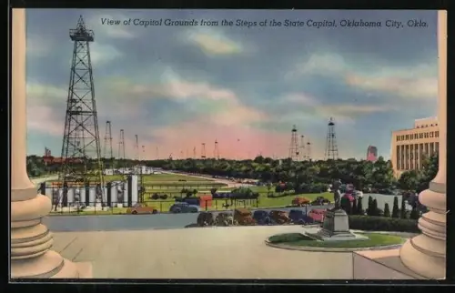 AK Oklahoma City, OK, View of Capitol Grounds from the Steps of the State Capitol