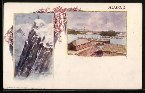AK Sitka Bay, AK, View of the jetty, Chilcoot Pass