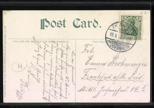 AK Plattsburg, NY, Margaret Street, tramway