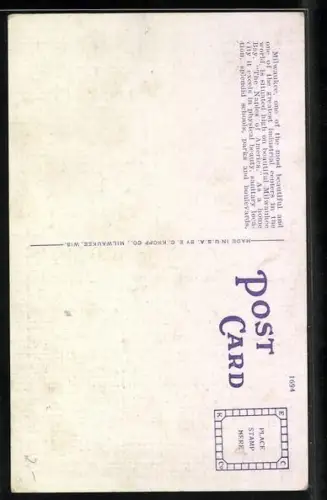 AK Milwaukee, WI, City hall, Strassenbahn