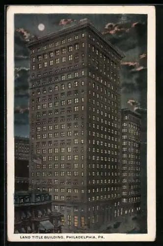 AK Philadelphia, PA, Lad Title Building at night