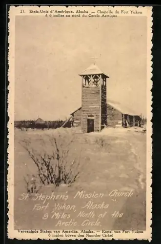 AK Fort Yukon, AK, St. Stephen`s Mission Church, 8 miles north of the Arctic Circle