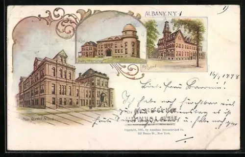 AK Albany, NY, State Normal School, High School, Dudley Observatory