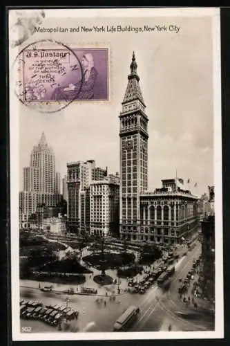 AK New York, NY, Metropolitan and New York Life Buildings