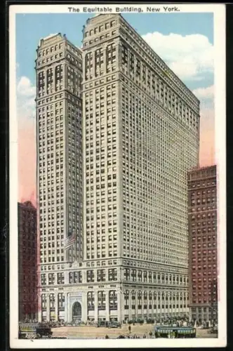 AK New York, NY, Tramway in front of the Equitable Building