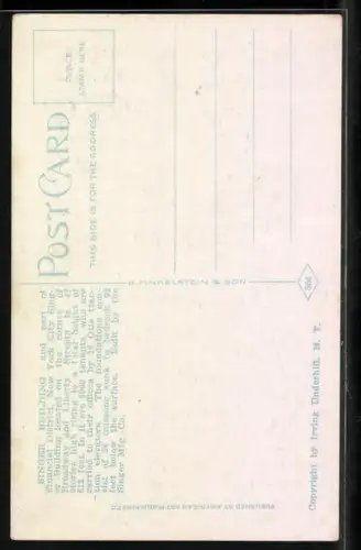 AK New York, NY, Singer Building and part of financial district