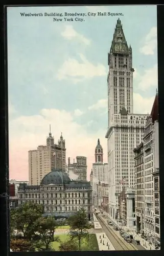 AK New York, NY, Woolworth Building, Broadway, City Hall Square