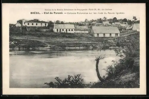 AK Paraná, Colonie Polonaise sur les rives du fleuve Iguassú