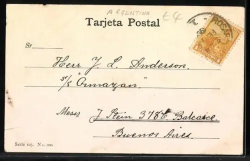 Lithographie Gran Chaco, Habitaciones de Indios Tobas, Passepartout