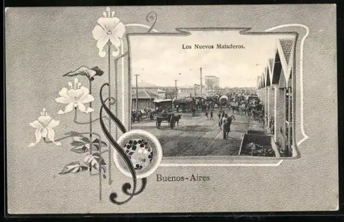 Lithographie Buenos-Aires, Los Nuevos Mataderos, Passepartout