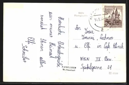 AK Grosswarasdorf, Klein Warasdorf, Häuserpanorama vom Wasser aus