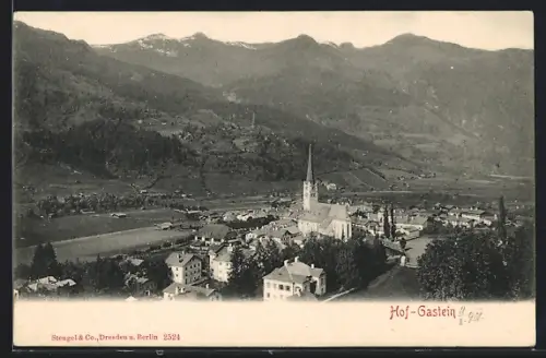 AK Hofgastein, Ortsansicht mit Kirche