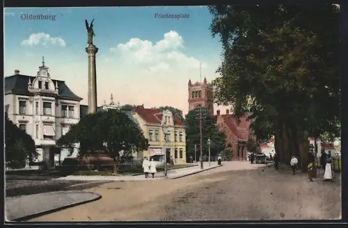AK Oldenburg / Gr., Strassenpartie am Friedensplatz
