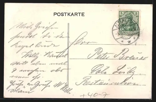 Wirtshaus-AK Altenahr, Partie an der Bunten Kuh, Schwankende Landschaft, Mond mit Gesicht