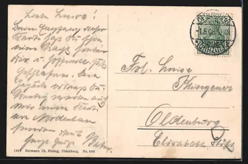 AK Oldenburg / Gr., Elisabethstrasse mit Amtsgericht