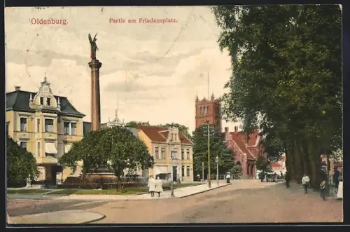 AK Oldenburg / Gr., Strassenpartie am Friedensplatz